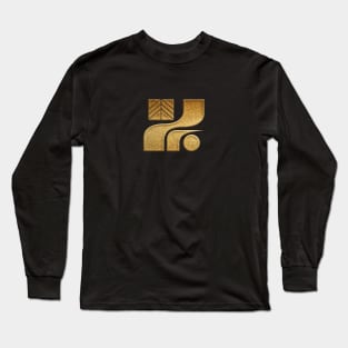 Tochigi Prefecture Symbol in Gold Faux Long Sleeve T-Shirt